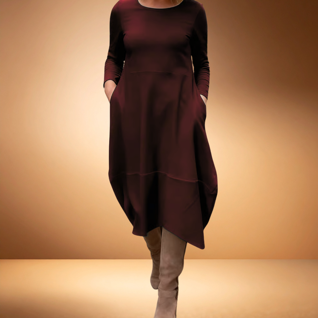 Velvára - Vestido Elegante com Toque de Seda