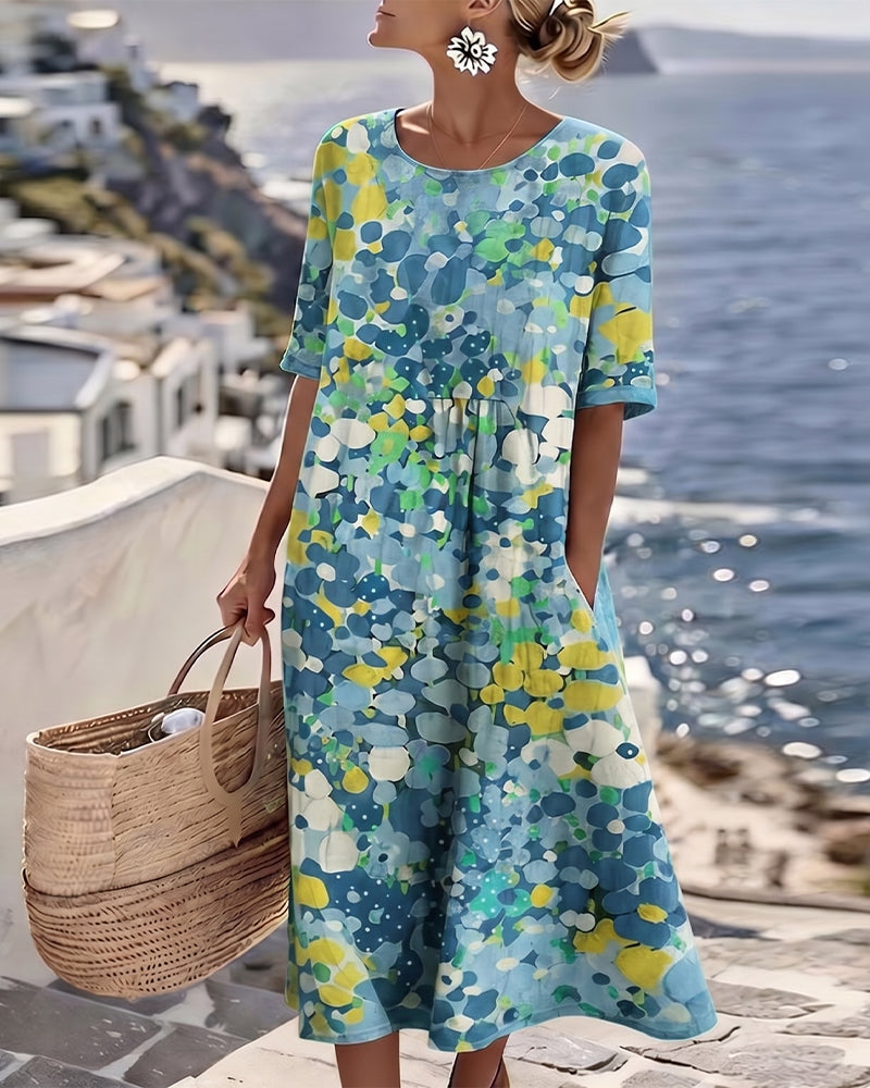 Tessène - Vestido Relaxado com Estampado