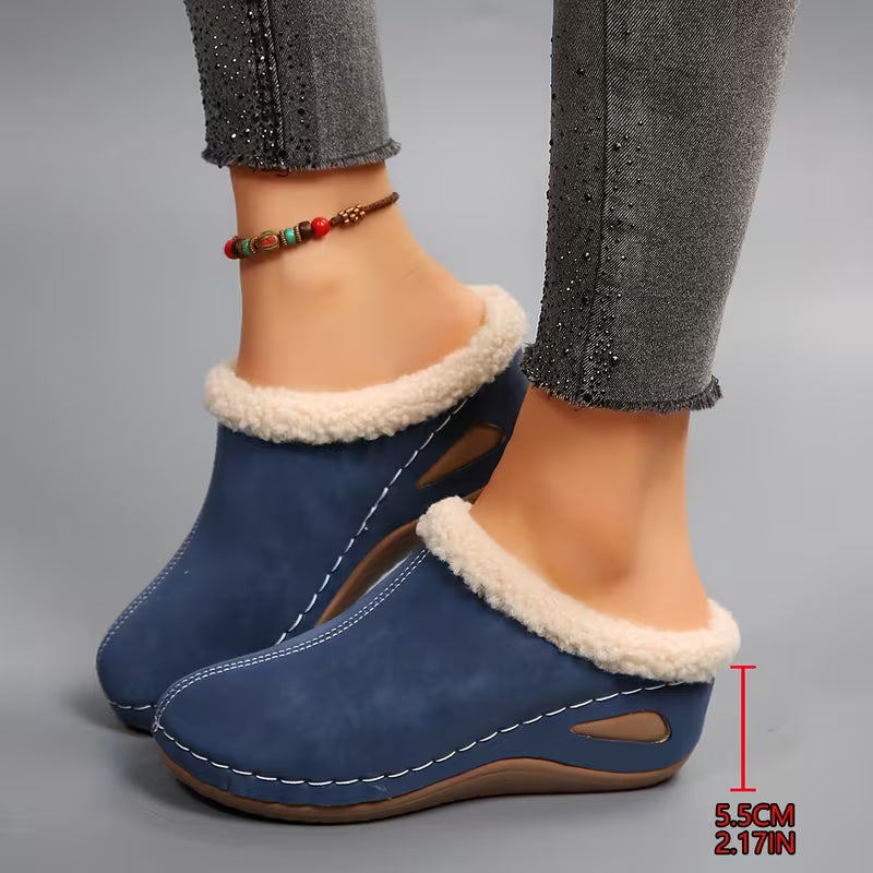 Sapatos de Inverno Femininos com Forro de Pelúcia - Confortáveis Sapatos