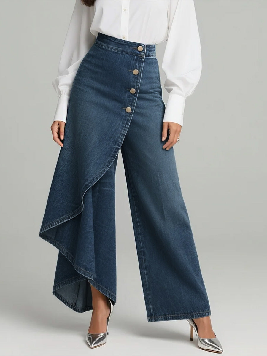Jeans Femininos de Cintura Alta - Estilo Solto e Elegante