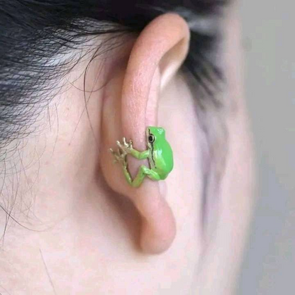 Conjunto de Jóias de Sapo — Anel e Brincos com Motivo Natural