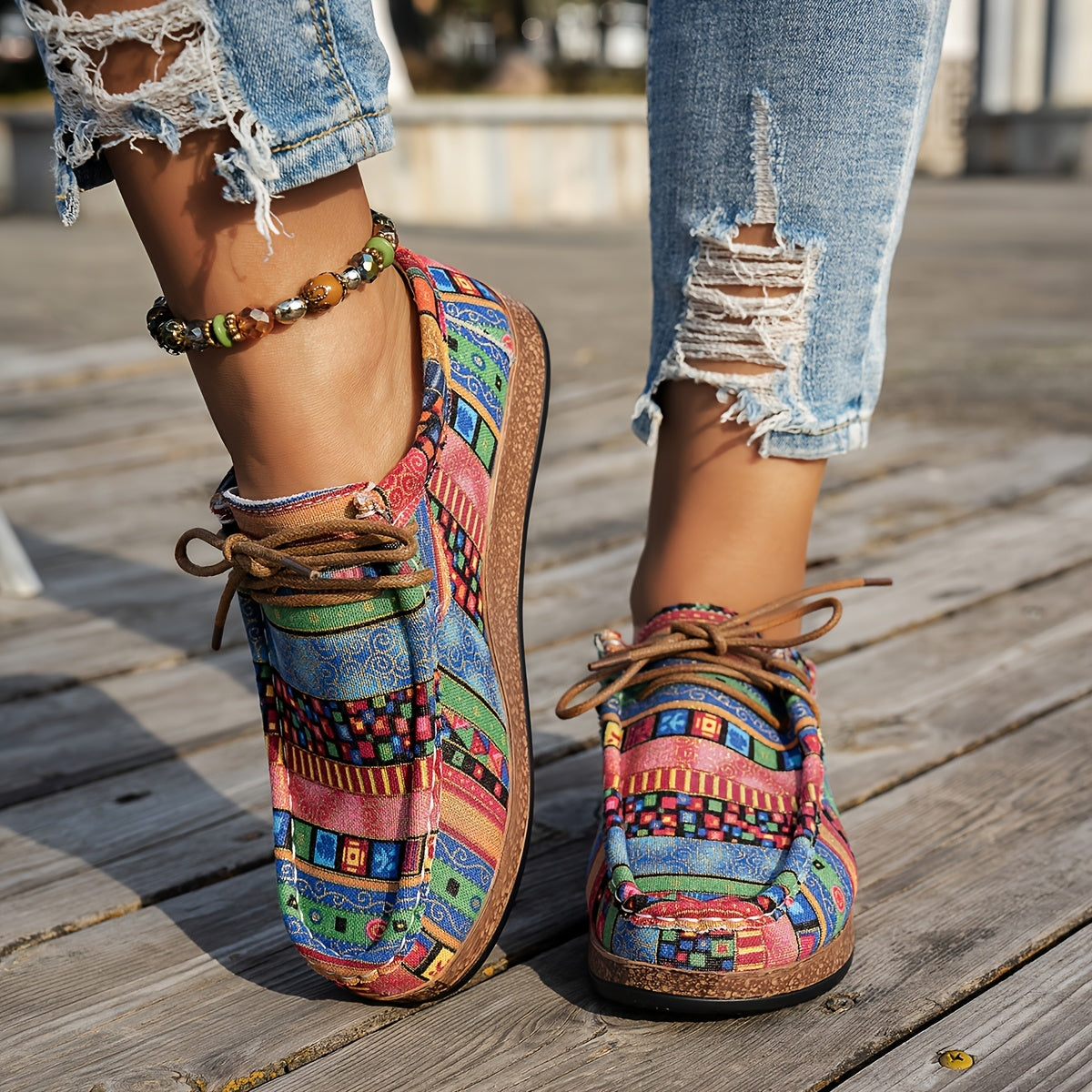 Loafers Artísticos Coloridos - Confortáveis