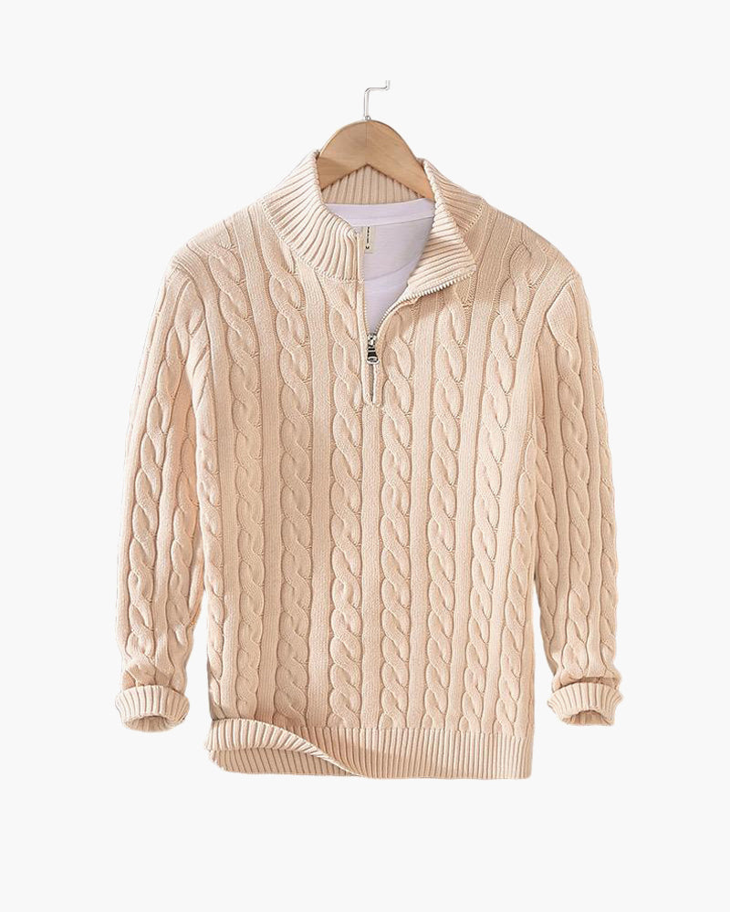 Sweater de Malha com Meio Zíper