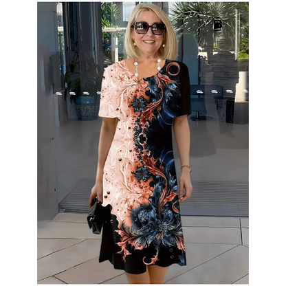 Rosalia - Confortável Vestido Midi Floral Relaxado