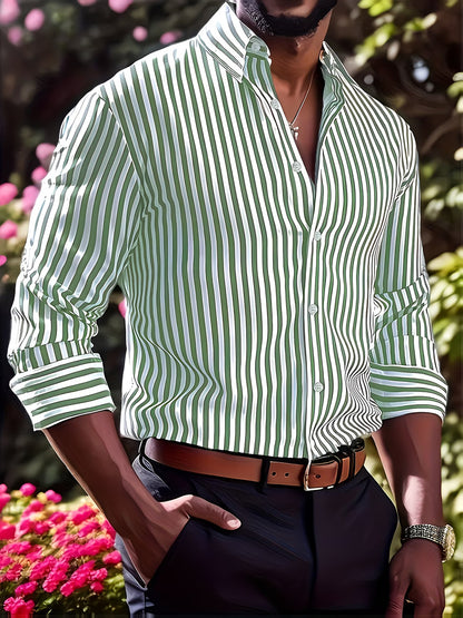 Camisa Elegante com Riscas