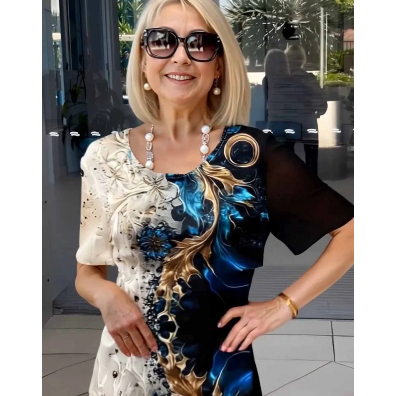 Rosalia - Confortável Vestido Midi Floral Relaxado