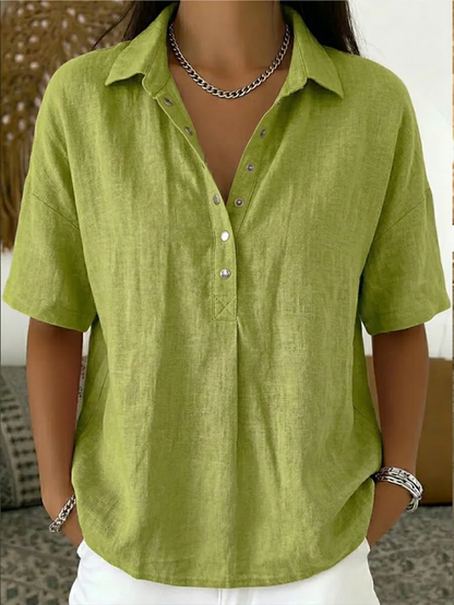 Blusa com Gola — Elegância com Detalhes em Botão