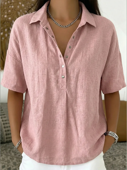 Blusa com Gola — Elegância com Detalhes em Botão