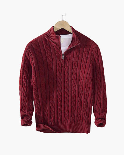 Sweater de Malha com Meio Zíper