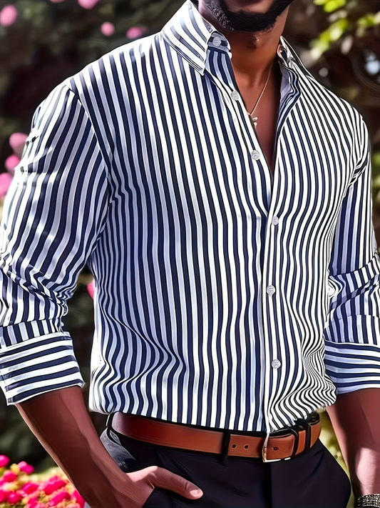 Camisa Elegante com Riscas
