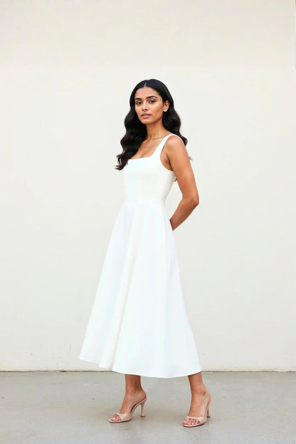Gracen — Vestido Midi Fluido para Mulheres