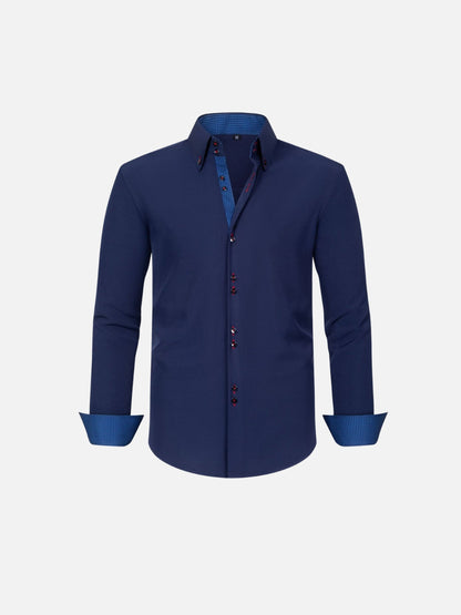 Camisa de Stretch Quatro Vias — Contraste com Cor Correspondente