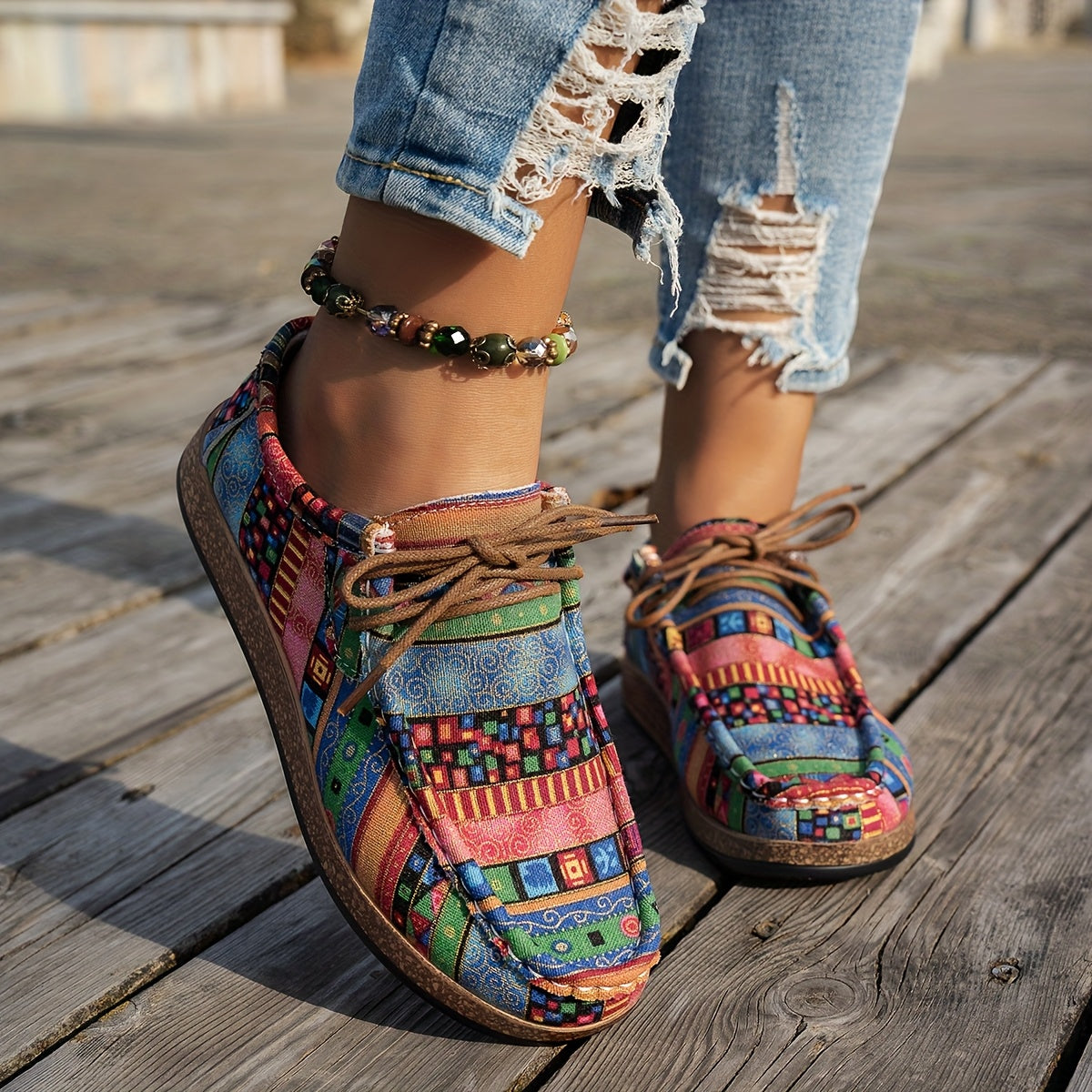 Loafers Artísticos Coloridos - Confortáveis