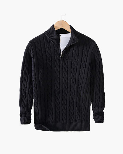 Sweater de Malha com Meio Zíper