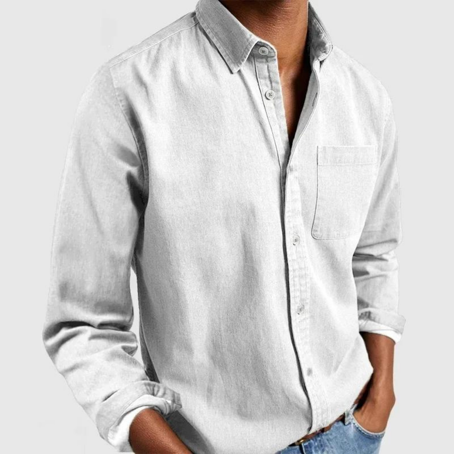 Camisa Confortável para Homens — Corte Relaxado com Botões