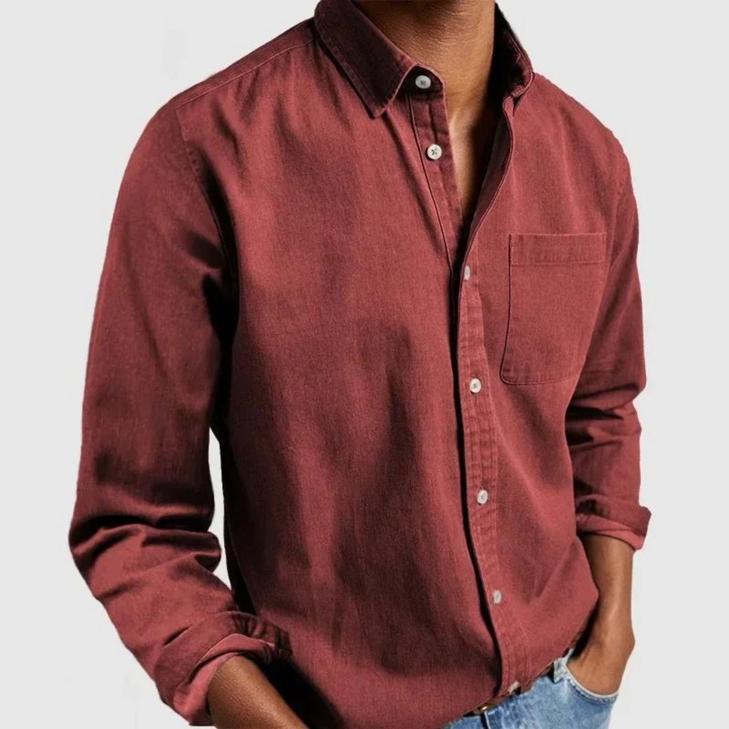 Camisa Confortável para Homens — Corte Relaxado com Botões