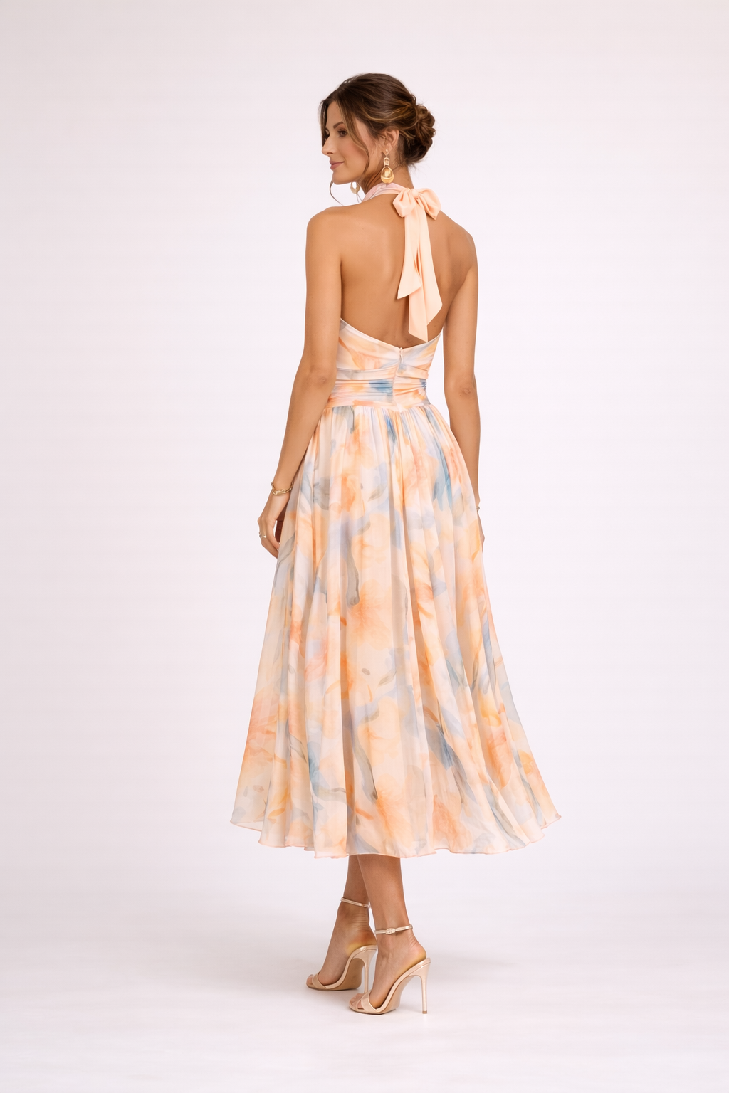 Camille — Vestido Halter em Aquarela