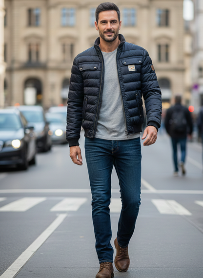 Casaco Elegante Urbano Almofadado