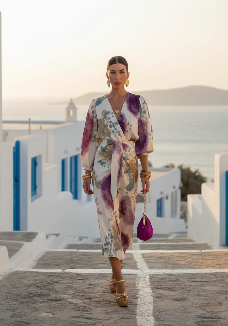 Lourdes — Vestido Midi Drapado