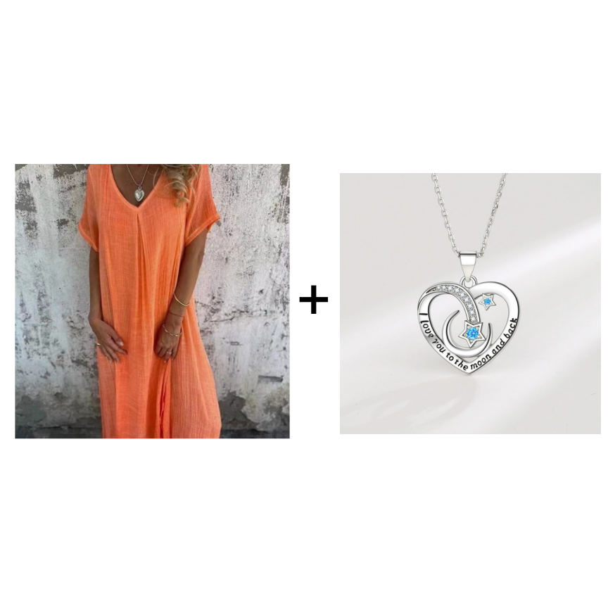 Vestido Midi Confortável com Decote em V
