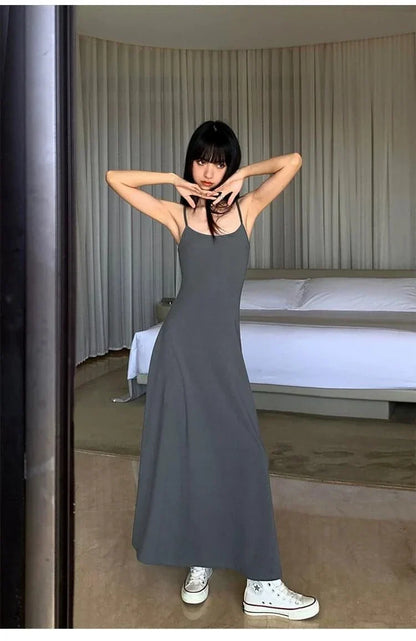 Vestido Maxi de Alças Finas de Verão