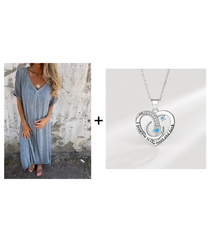 Vestido Midi Confortável com Decote em V
