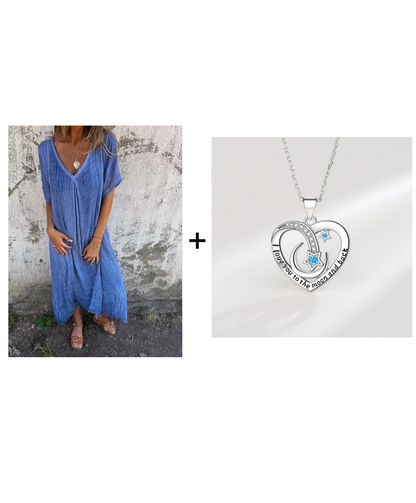 Vestido Midi Confortável com Decote em V