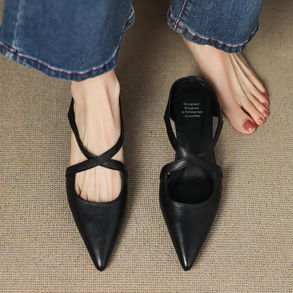 Aluna Mules de Couro Genuine