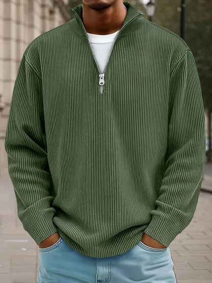 Calix — Pullover de Malha com Meio Zíper para Homem