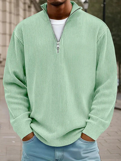 Calix — Pullover de Malha com Meio Zíper para Homem