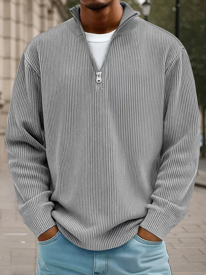 Calix — Pullover de Malha com Meio Zíper para Homem
