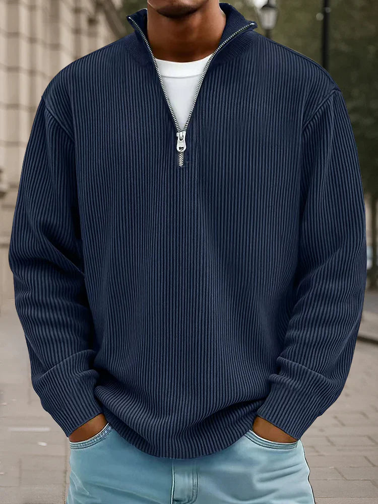 Calix — Pullover de Malha com Meio Zíper para Homem