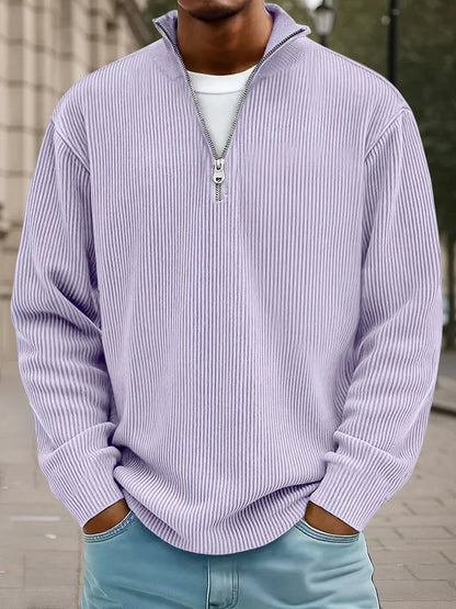 Calix — Pullover de Malha com Meio Zíper para Homem