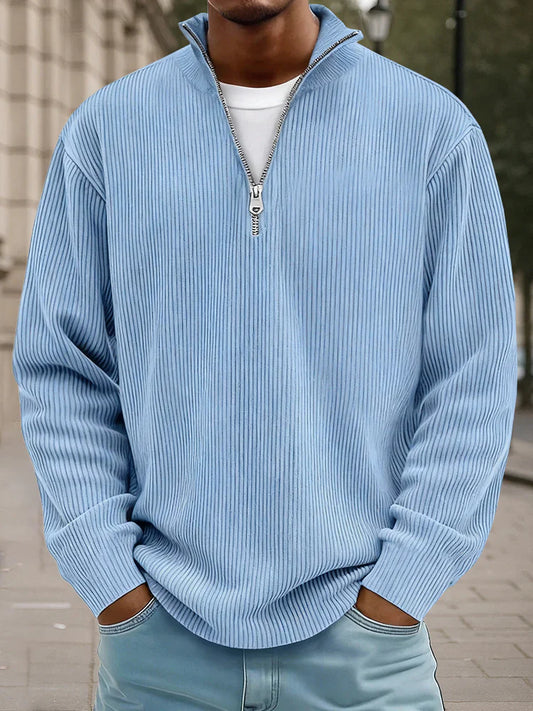 Calix — Pullover de Malha com Meio Zíper para Homem