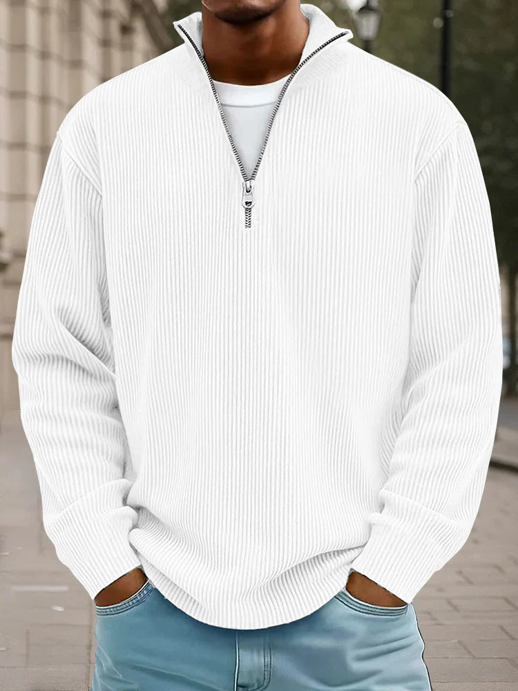 Calix — Pullover de Malha com Meio Zíper para Homem
