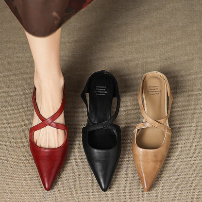Aluna Mules de Couro Genuine