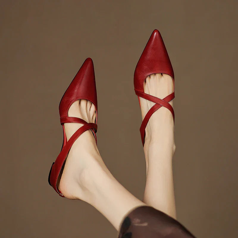 Aluna Mules de Couro Genuine