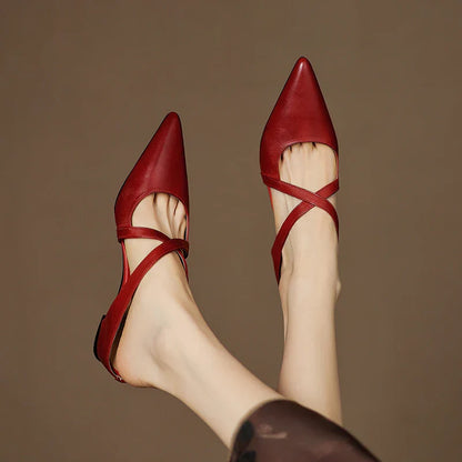 Aluna Mules de Couro Genuine
