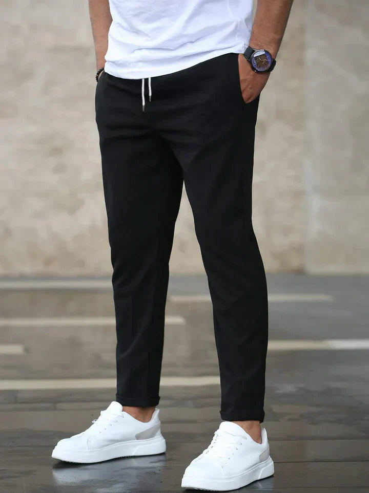 Calças Premium Stretch Renato — Corte Slim em Algodão