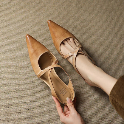 Aluna Mules de Couro Genuine