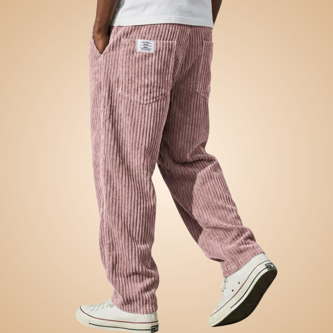 Feldkord — Calças de Veludo Cotele Slim-Fit para Homem