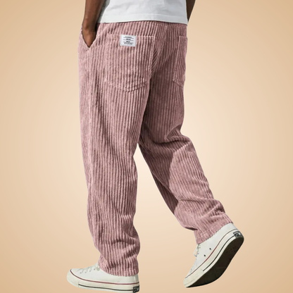 Feldkord — Calças de Veludo Cotele Slim-Fit para Homem