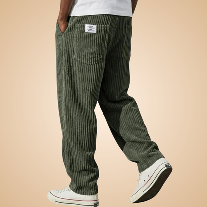 Feldkord — Calças de Veludo Cotele Slim-Fit para Homem