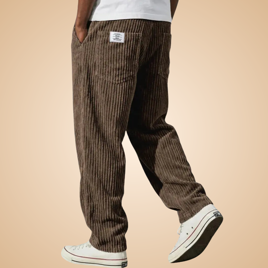 Feldkord — Calças de Veludo Cotele Slim-Fit para Homem