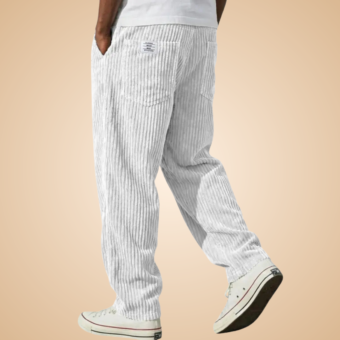 Feldkord — Calças de Veludo Cotele Slim-Fit para Homem