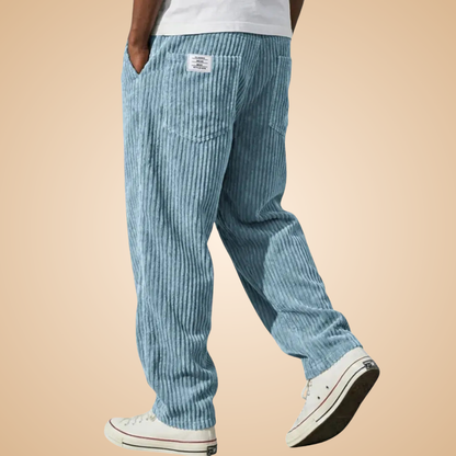 Feldkord — Calças de Veludo Cotele Slim-Fit para Homem