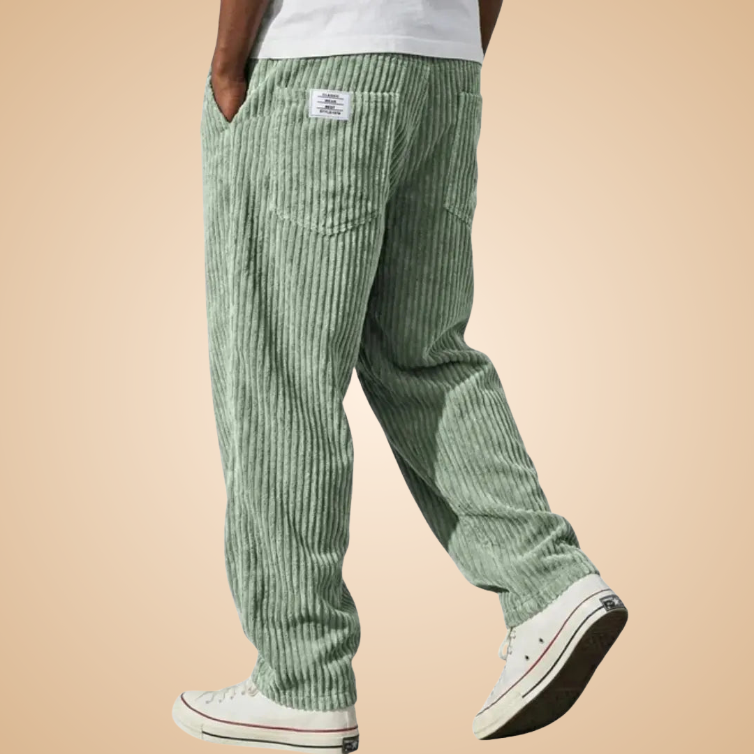 Feldkord — Calças de Veludo Cotele Slim-Fit para Homem