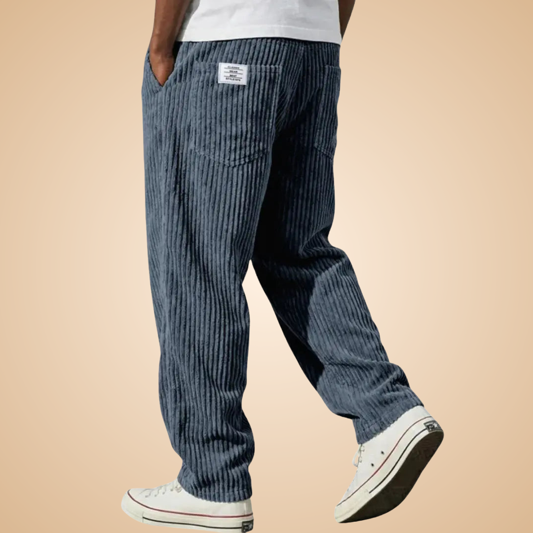 Feldkord — Calças de Veludo Cotele Slim-Fit para Homem