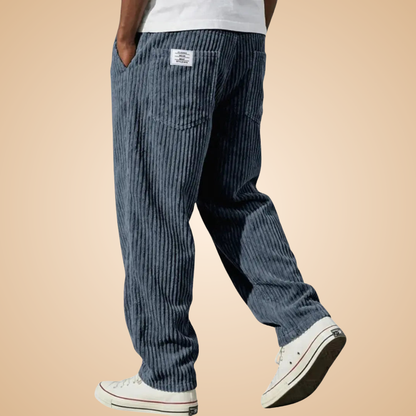 Feldkord — Calças de Veludo Cotele Slim-Fit para Homem