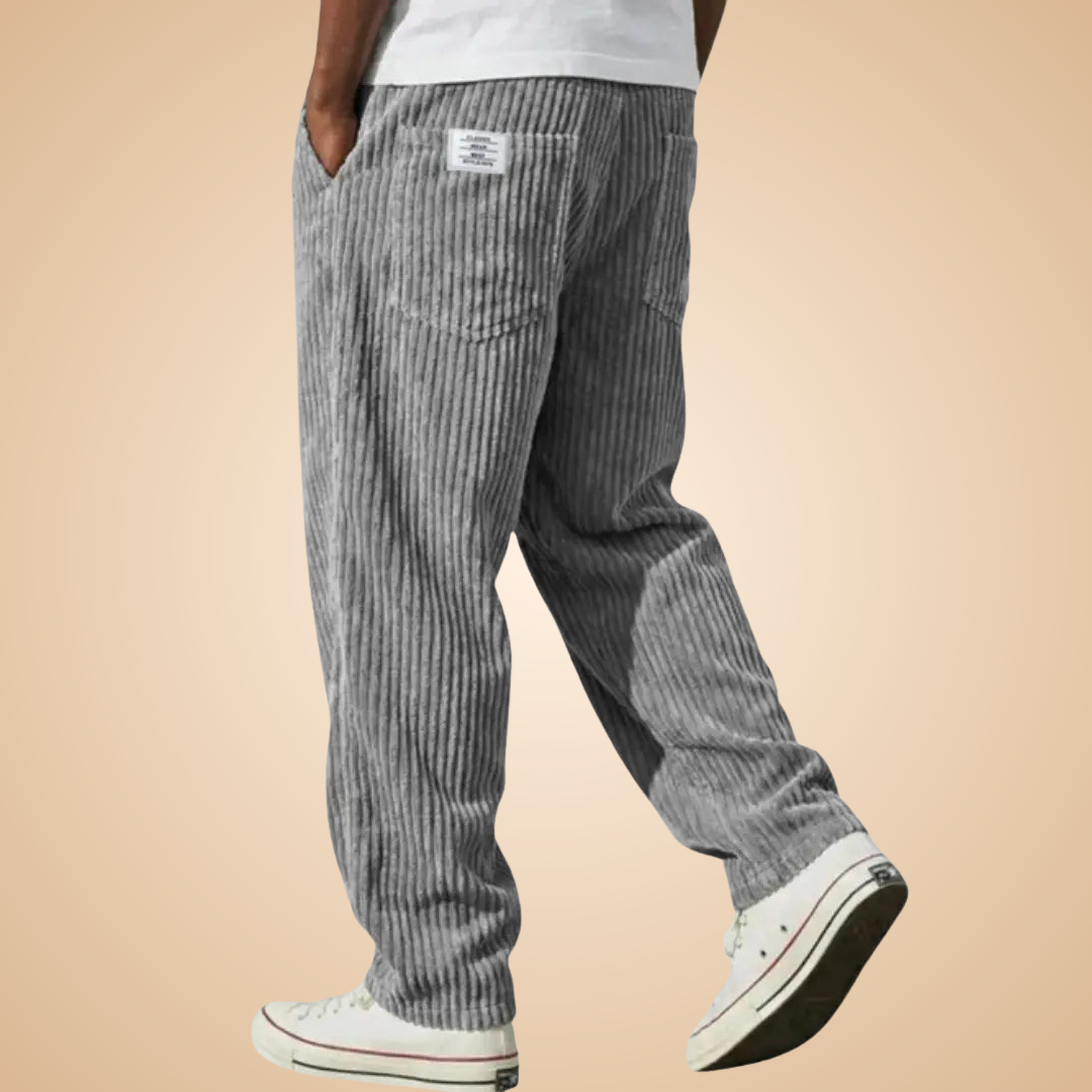 Feldkord — Calças de Veludo Cotele Slim-Fit para Homem